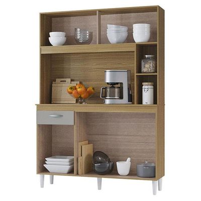 Cozinha Kit Duda 120cm Damasco Ripado Off White- Poquema