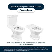 Tampa De Vaso Firenze Palha (bege Claro) Para Bacia Icasa 6lpf