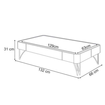 Estante Home Theater Titan E Aparador Vivant E Mesa De Centro Cadenza Castanho Off White - Hb Móveis