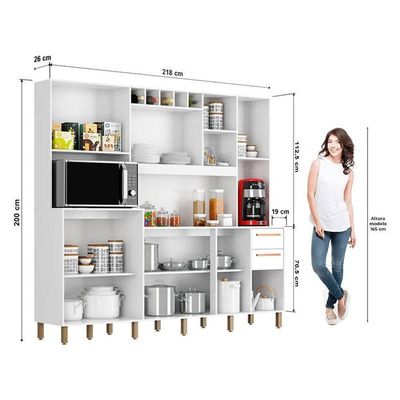Kit Cozinha Compacta Petra Branco Cinamomo - Valdemóveis