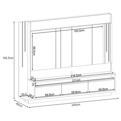 Estante Home Theater Montane E Aparador Vivant Off White Cinamomo - Hb Móveis