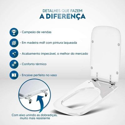 Tampa De Vaso Tivoli Branco Para Bacia Ideal Standard