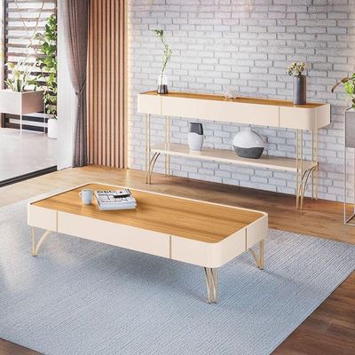 Aparador Vivant E Mesa De Centro Cadenza Off White Cinamomo - Hb Móveis