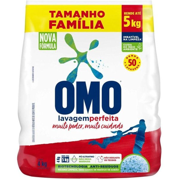 Sabão Em Pó Omo Lavagem Perfeita Pacote Família - 4 Kg