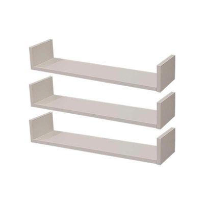 Kit 3 Prateleiras Nichos Em U 60 X 15cm Branca Suporte Invisível