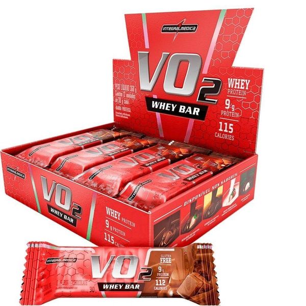 Vo2 Slim Protein Bar Caixa 12 Unidades Sabor Chocolate