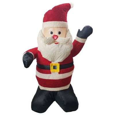 Papai Noel Inflável Iluminado Veludo Enfeite Natalino Grande Bivolt