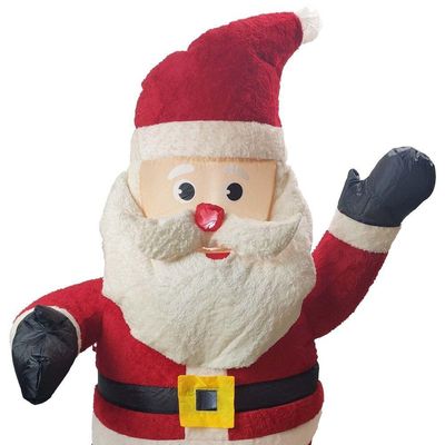 Papai Noel Inflável Iluminado Veludo Enfeite Natalino Grande Bivolt