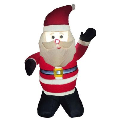 Papai Noel Inflável Iluminado Veludo Enfeite Natalino Grande Bivolt