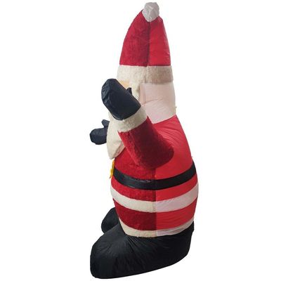 Papai Noel Inflável Iluminado Veludo Enfeite Natalino Grande Bivolt