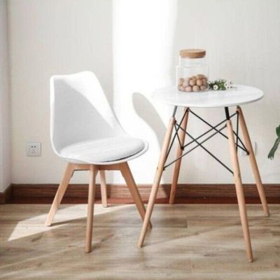 Cadeira Para Mesa De Jantar Sala Cozinha Escrivaninha Saarinen Design Leda Branca