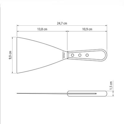 Espátula Raspador Para Chapa Lâmina Inox Cabo Madeira Polywood Vermelho 5 - Tramontina 21166175