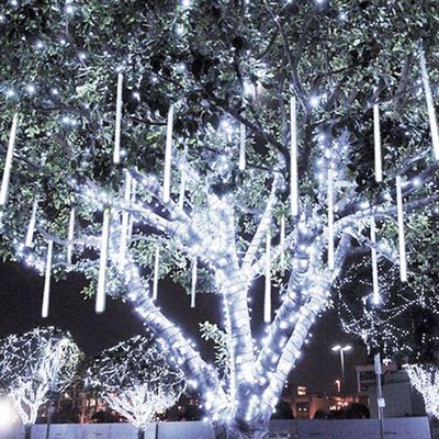 Cascata Pisca Pisca Natal Snow Fall Chuva De Neve 8 Tubos Branco 320 Leds