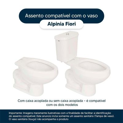 Assento Sanitário Com Fechamento Lento Alpinia Branco Para Vaso Fiori Com Ferragem Dourada