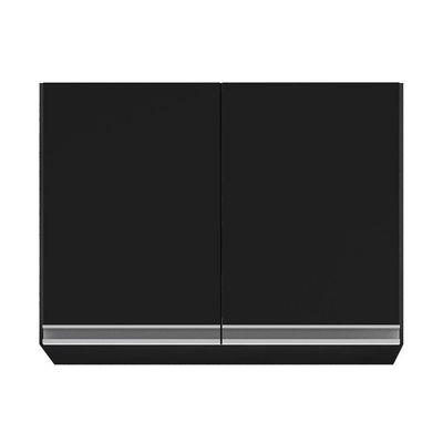Armário De Cozinha Modulado De Canto 8 Peças Cp26 Balcão Com Tampo Preto - Lumil