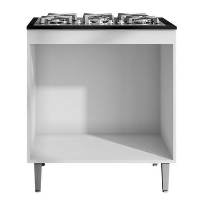 Balcão Cooktop Andréia 79cm Com 2 Portas Cinza Fosco - Ajl Móveis Cinza Fosco