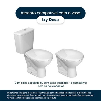Assento Sanitário Com Fechamento Lento Izy Creme Para Vaso Deca Com Ferragem Dourada