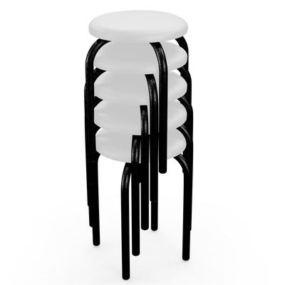 Mesa De Cozinha Bistrô Porto Preto 90cm Com 2 Banquetas Industriais Maviê Branco-preto - Mpozenato