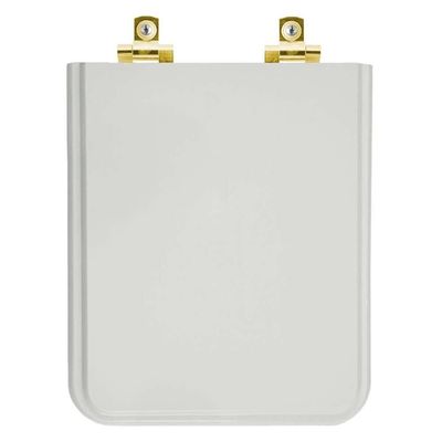 Assento Sanitário Soft Close Square Cinza Platina Para Vaso Incepa Com Ferragem Dourada
