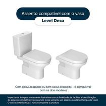 Assento Sanitário Mdf Soft Close Level Branco Para Vaso Deca Com Ferragem Dourada
