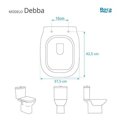 Assento Sanitário Com Fechamento Lento Debba Branco Para Vaso Roca Com Ferragem Dourada
