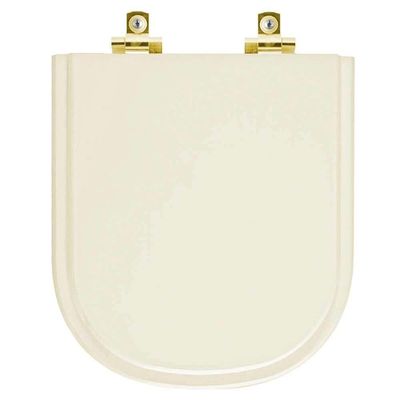 Assento Sanitário Com Amortecedor Vogue Plus Creme Para Vaso Deca Com Ferragem Dourada
