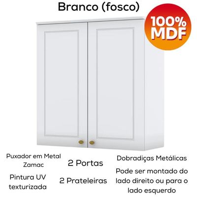 Armario Aereo E Balcao 80 Cm Americana Branco Calcare Henn