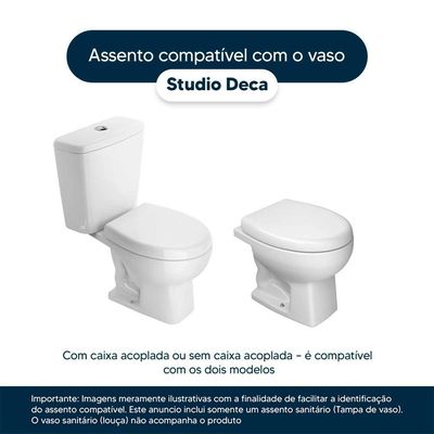 Assento Sanitário Poliéster Studio Branco Para Vaso Deca