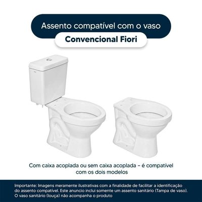 Assento Sanitário Com Amortecedor Fiori Branco Para Vaso Fiori Com Ferragem Dourada