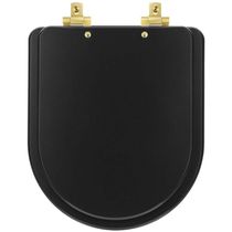 Tampa De Vaso Com Fechamento Lento Smart Onix (preto Fosco) Para Louça Celite Com Ferragem Dourada