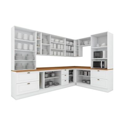 Cozinha Completa 14 Peças Americana 1 4 Aéreos 4 Balcões 2 Paneleiros 4 Complementos C5p58 Branco