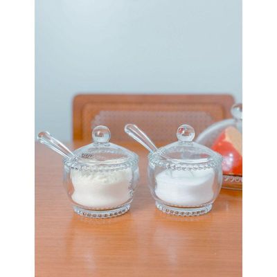 Kit Queijeira + 2 Potes Vidro Pearl Bolinha Wolff
