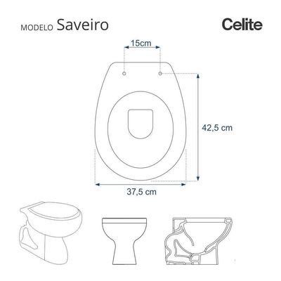 Tampa De Vaso Sanitario Almofadada Saveiro Pergamon (bege Claro) Para Bacia Celite
