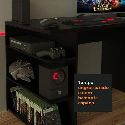 Mesa Para Computador Escrivaninha Gamer 9409 Madesa Preto