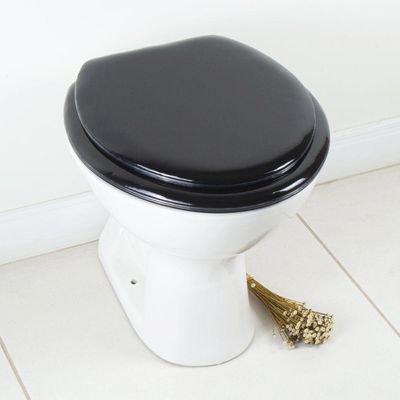 Assento Sanitário Almodadado Macio Flamingo Preto Para Vaso Incepa
