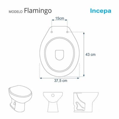 Assento Sanitário Almodadado Macio Flamingo Preto Para Vaso Incepa