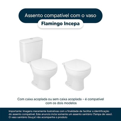 Assento Sanitário Almodadado Macio Flamingo Preto Para Vaso Incepa