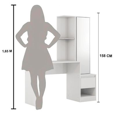 Escrivaninha Com Armario 1 Porta 1 Gaveta 1 Nicho Office Bélgica - Branco
