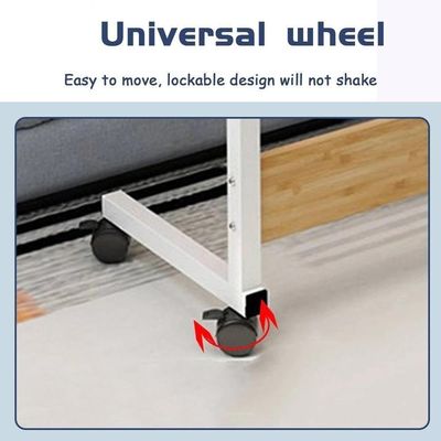 Mesa Para Computador E Notebook Com Rodinhas Altura Ajustável Multifuncional Branca