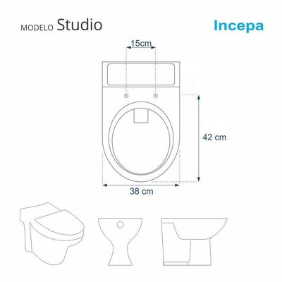 Assento Sanitário Em Mdf Studio Branco Para Bacia Incepa