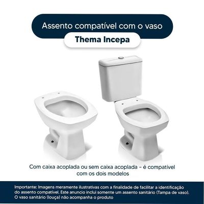 Assento Sanitário Thema Cinza Platina Para Vaso Incepa