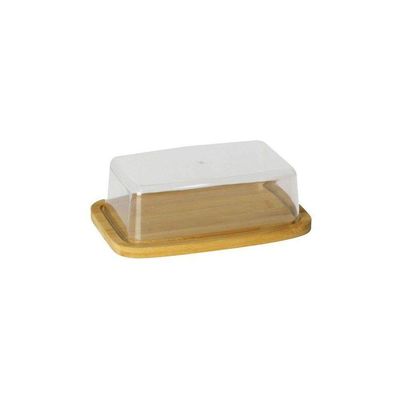 Kit Porta Manteiga Bambu + Açucareiro Tampa Bambu