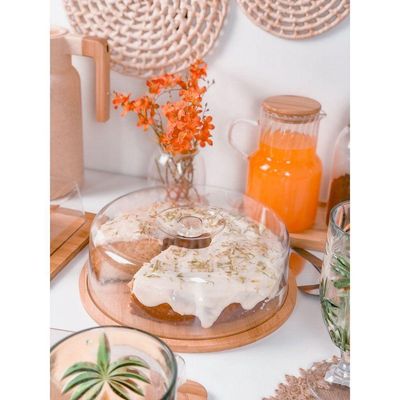 Kit Açucareiro + Jarra 1 Litro Vidro E Bambu