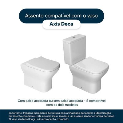 Assento Sanitário Poliéster Axis Branco Para Vaso Deca