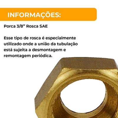 Porca Flange 3-8 Sea Para Tubo De Cobre 2 Unidades