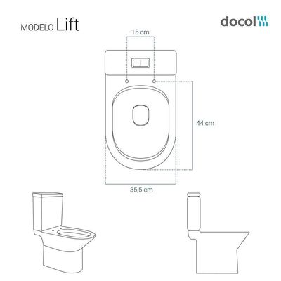 Assento Sanitário Poliéster Com Amortecedor Lift Branco Para Vaso Docol
