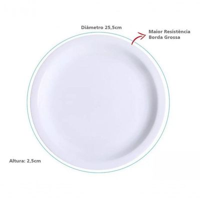 Kit 12 Pratos De Mesa Porcelana Iguaçu Almoço Jantar Germer