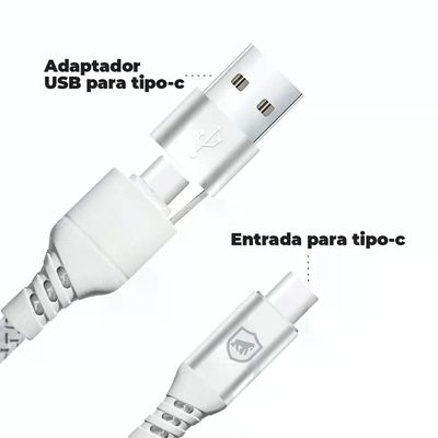 Carregador Turbo Duplo Tipo C + 2un Cabo Thunder 65w 2 Em 1 Tipo C - 1m - Gshield
