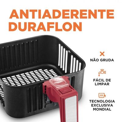 Fritadeira Eletrica Air Fryer Mondial 4 Litros AFN40 Vermelho/inox 220V