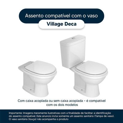 Assento Sanitário Poliester Village Branco Para Vaso Deca